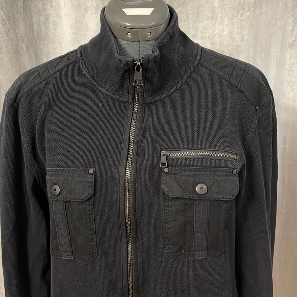 Calvin Klein light weight jacket with zipper details and textured fabric Large